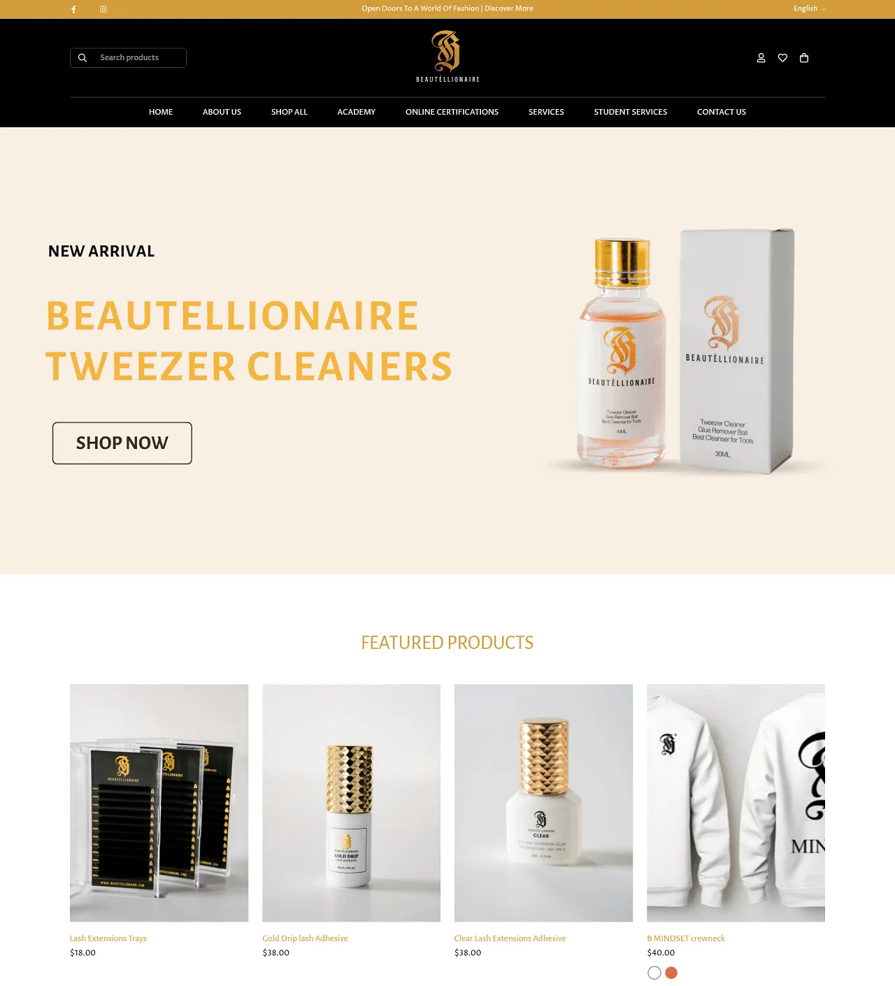 Beautellionaire homepage on desktop